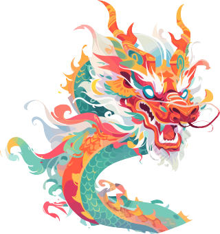 中国龙图形插画设计
