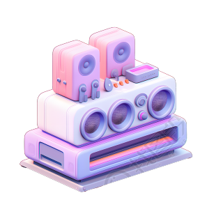 3D音响插画设计元素