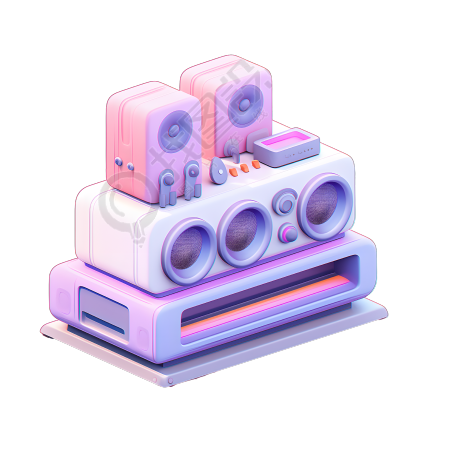 3D音响插画设计元素