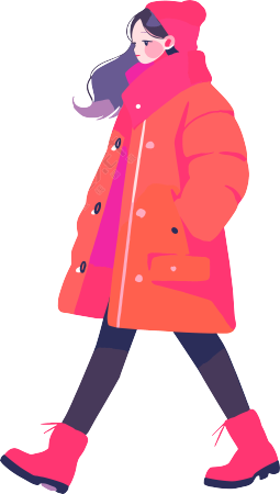 冬季羽绒服女孩插图