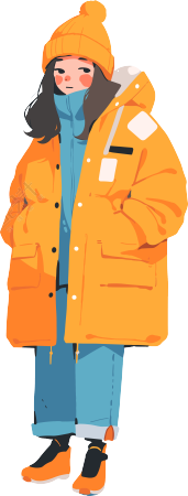 冬季羽绒服女孩保暖图形素材