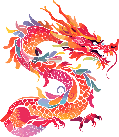 中国龙2D平面插画