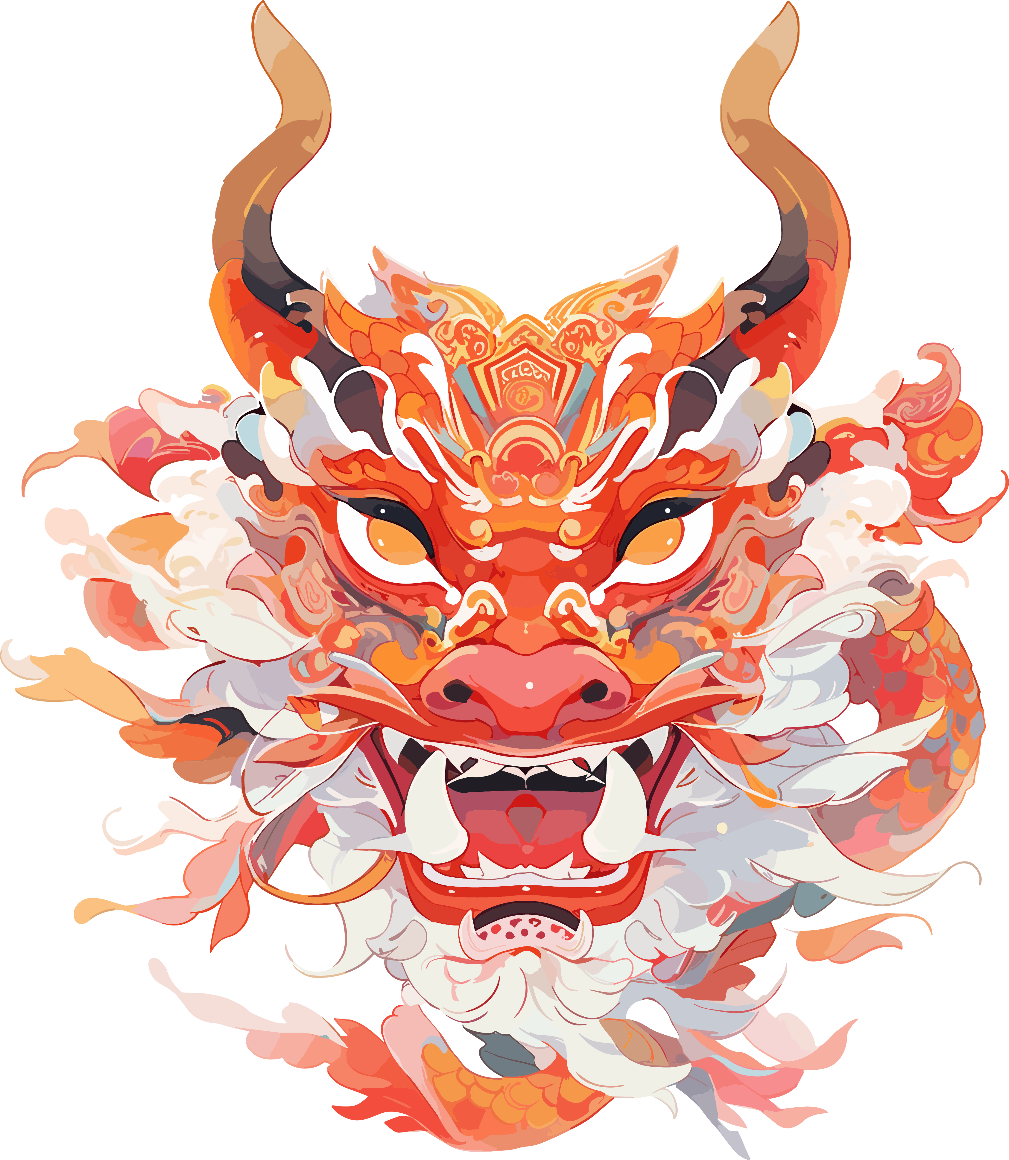 中国龙透明背景插图