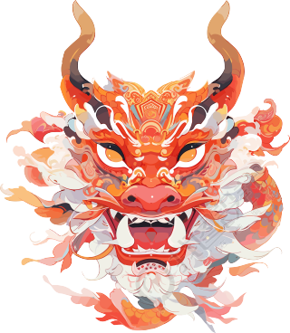 中国龙透明背景插图