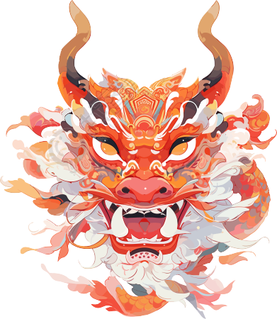 中国龙透明背景插图