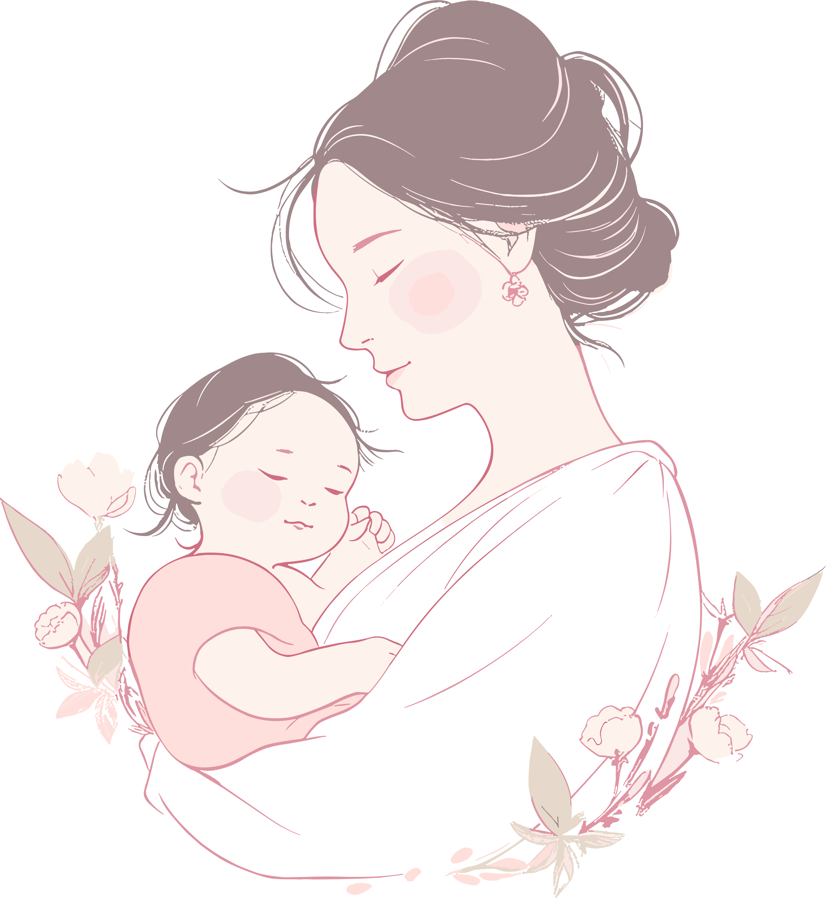 母亲节母亲和婴儿插图