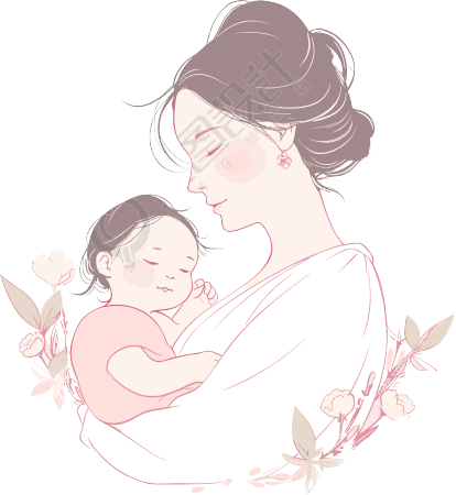 母亲节母亲和婴儿插图