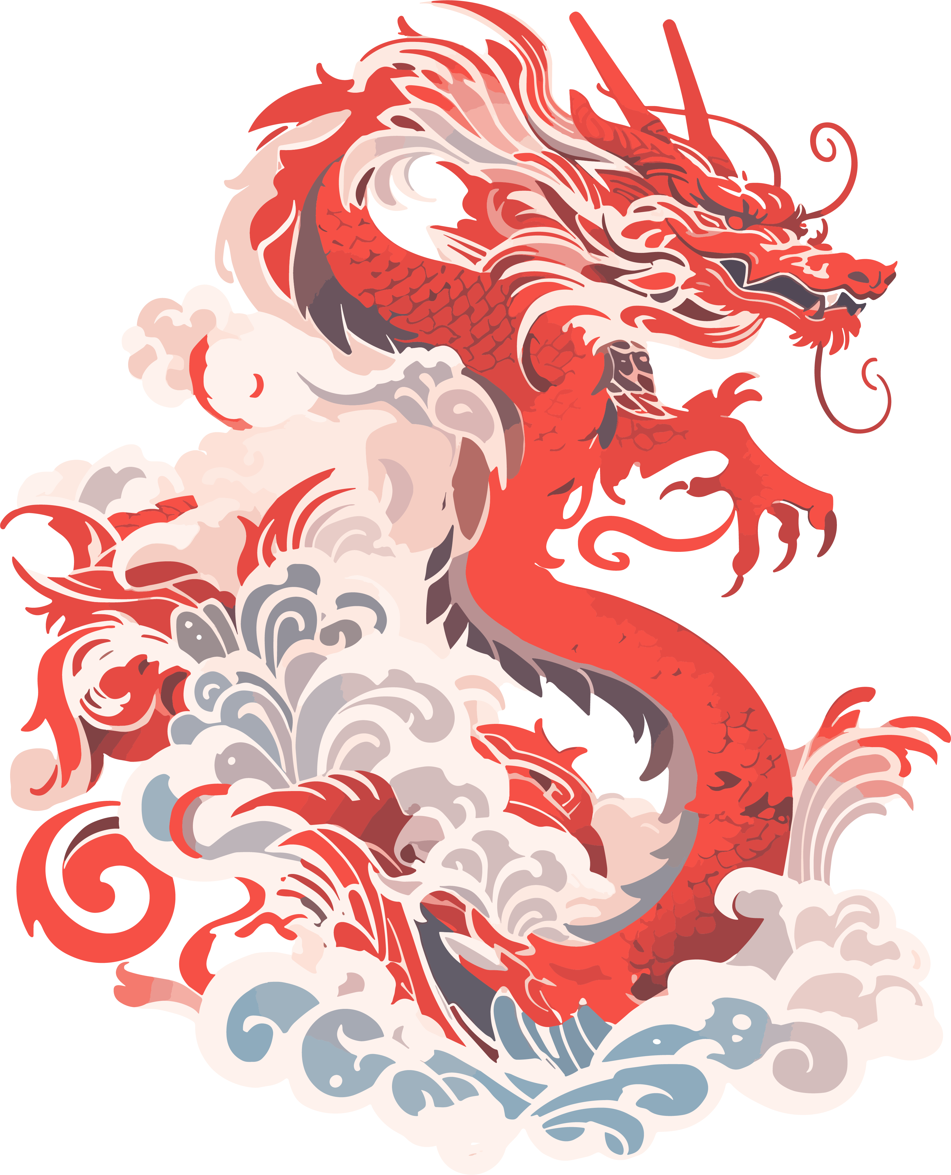 中国龙简约中国风素材