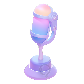 3D话筒蓝紫色软渐变产品素材