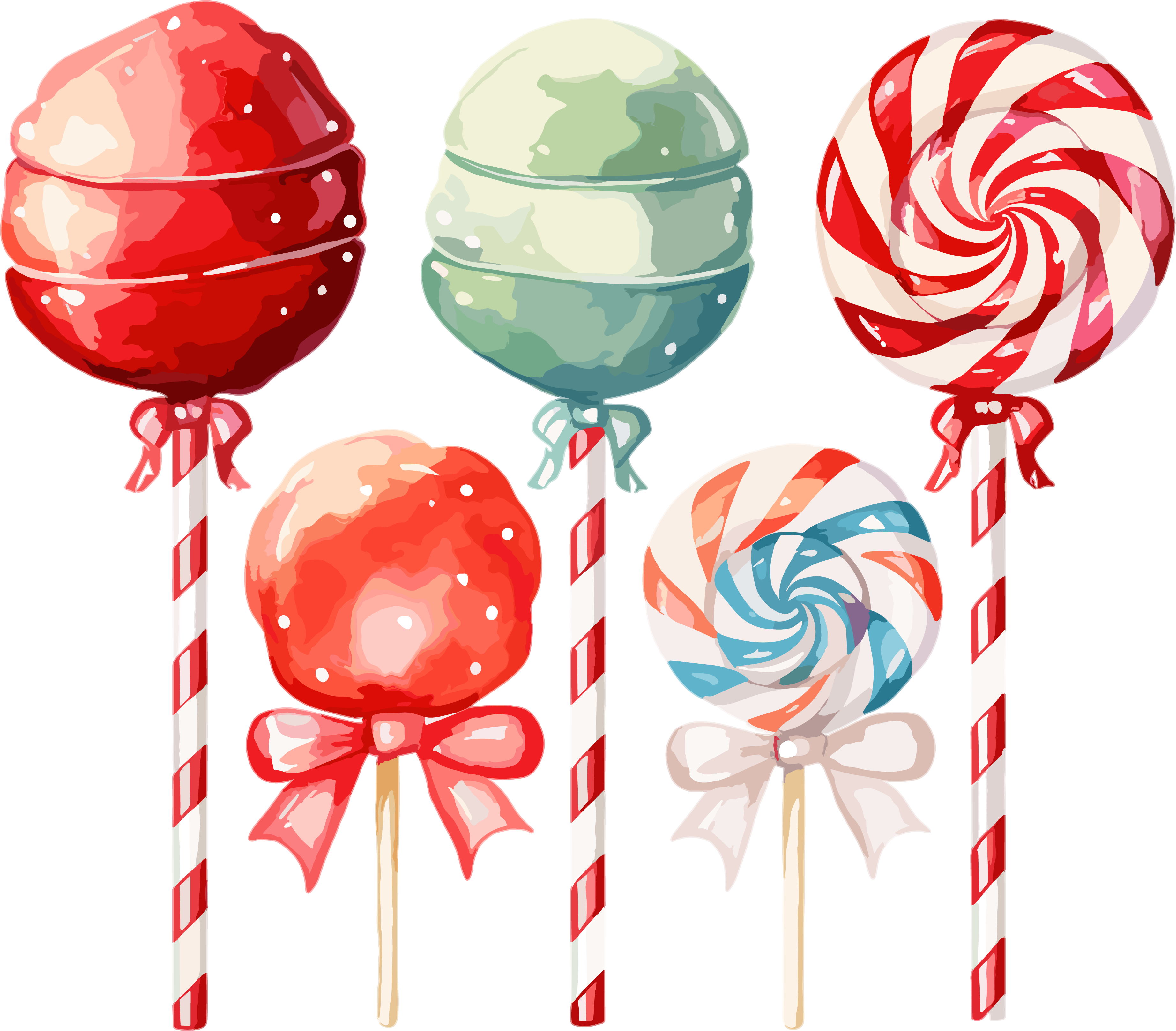 圣诞糖果水彩插画设计元素