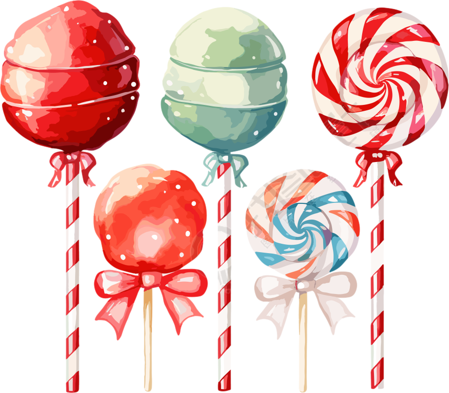 圣诞糖果水彩插画设计元素