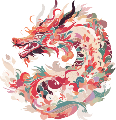 中国龙传统年画素材