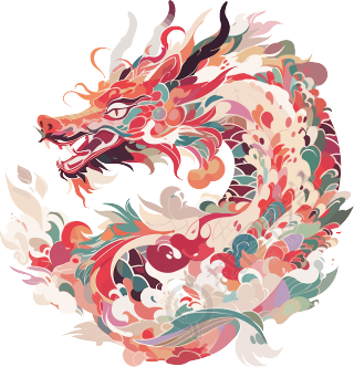 中国龙传统年画素材