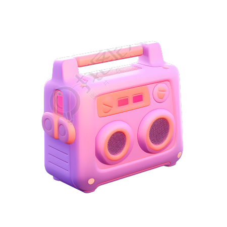 3D音响卡通可爱立体图标插画