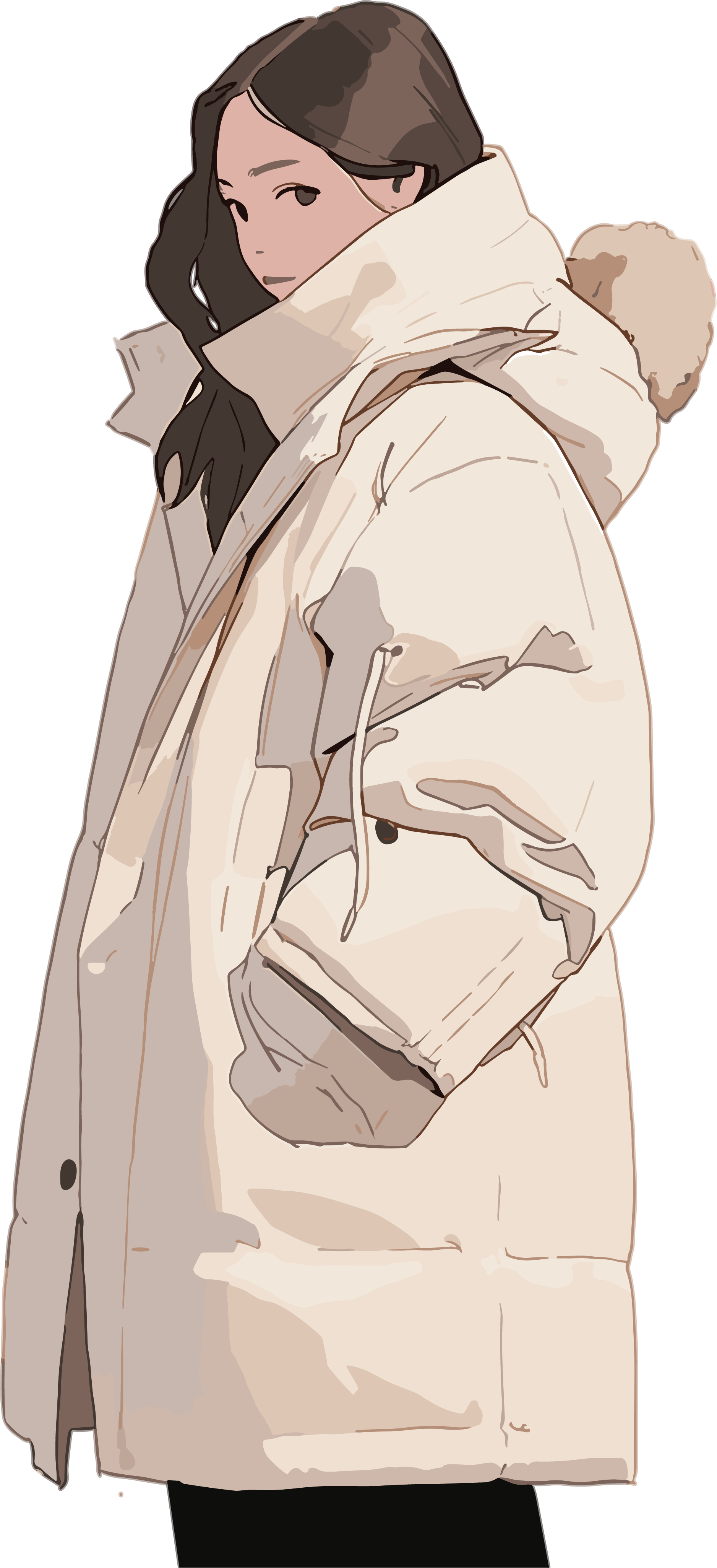 冬季羽绒服女孩商用插图