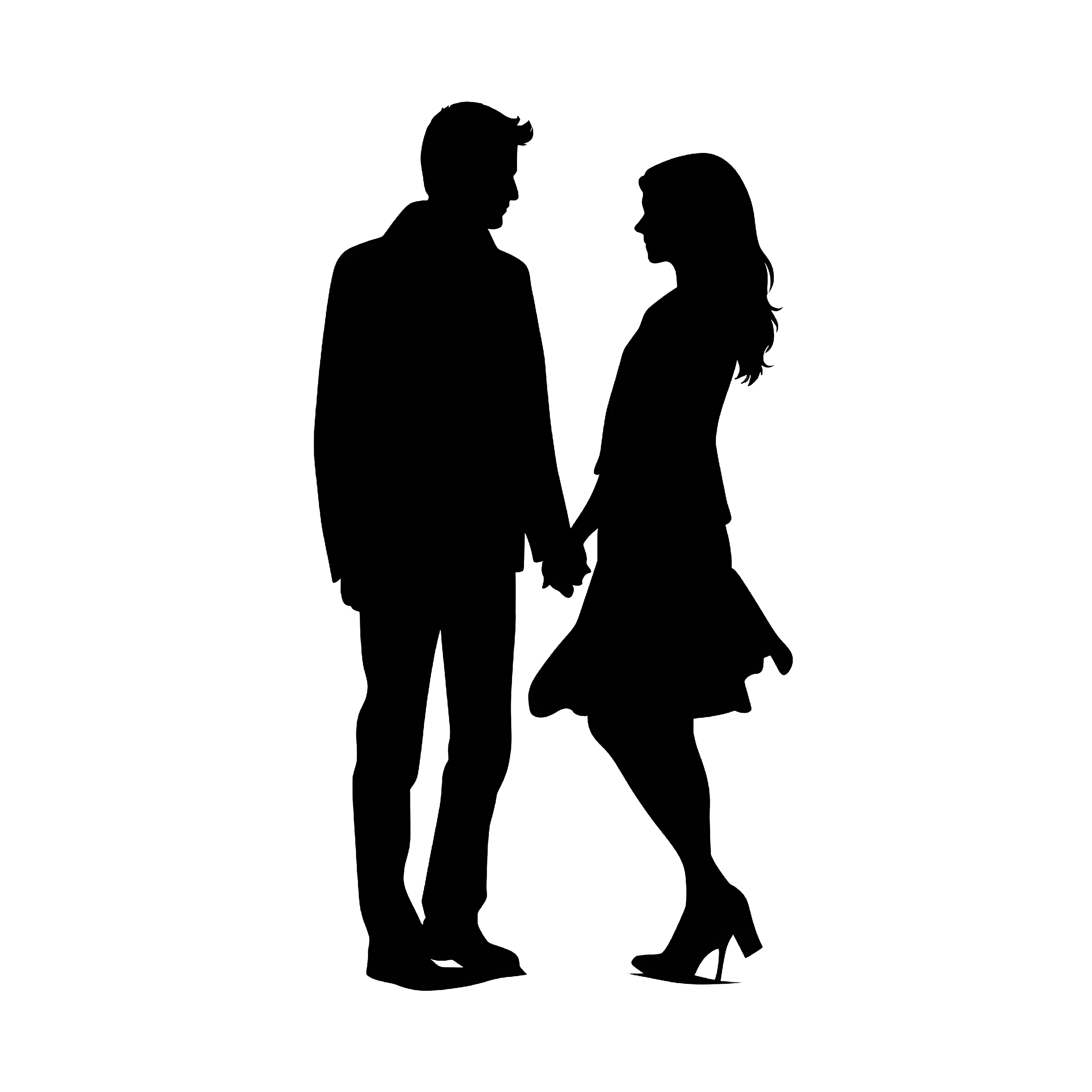 人物剪影透明背景图形插图