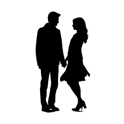 人物剪影透明背景图形插图