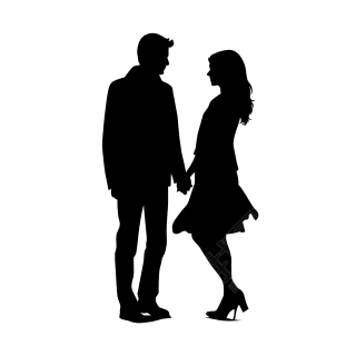 人物剪影透明背景图形插图