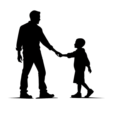 人物剪影黑色全身剪影插图