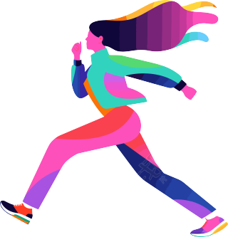 运动女孩卡通插画设计元素