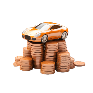 3D金币汽车透明背景素材