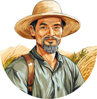 草帽农夫插画设计元素