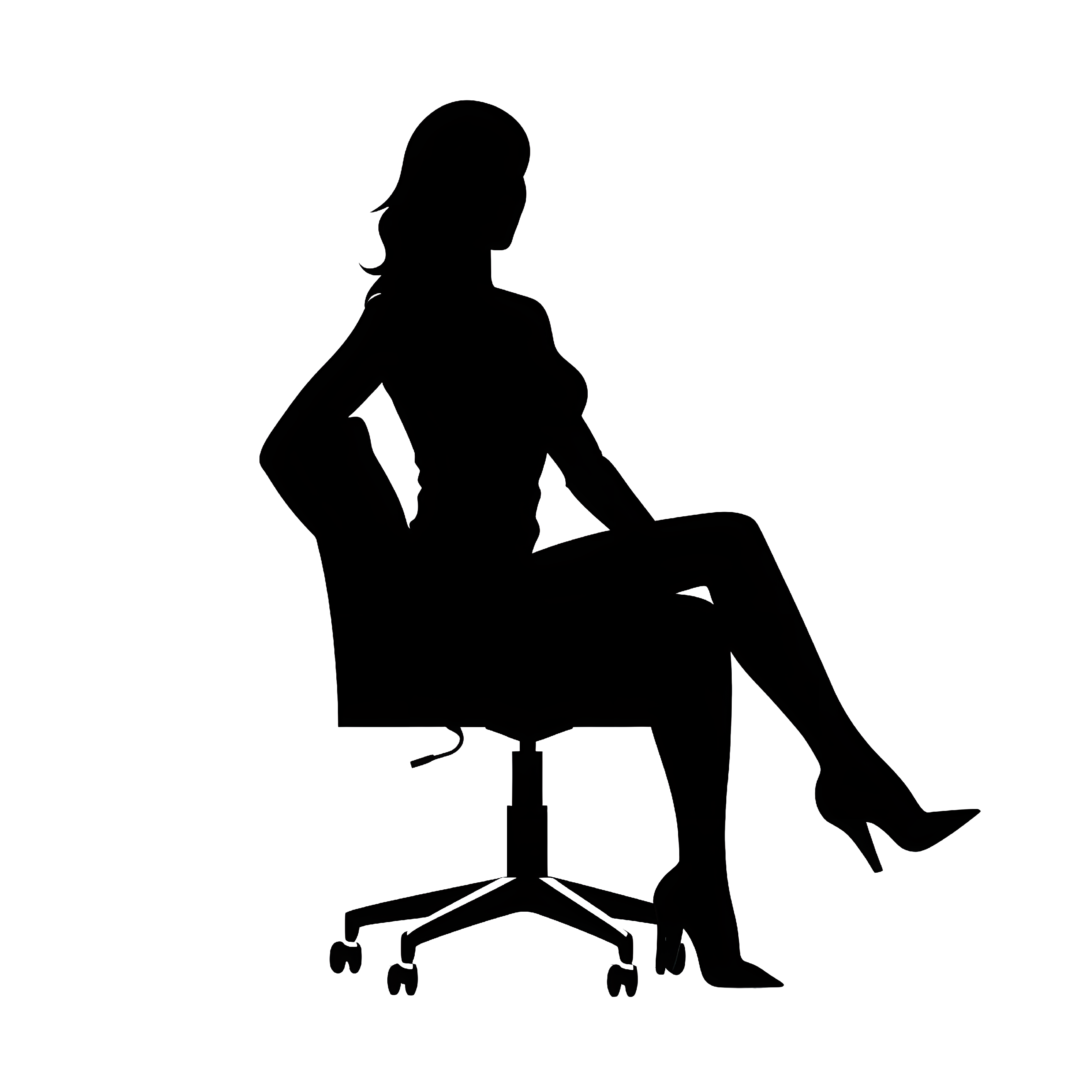 人物剪影平面插图素材