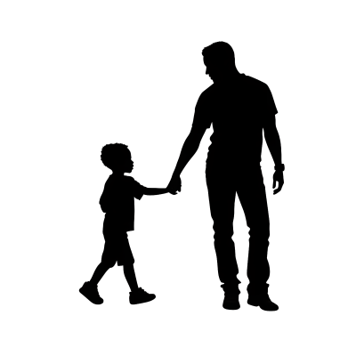 人物剪影全身黑色图形插画
