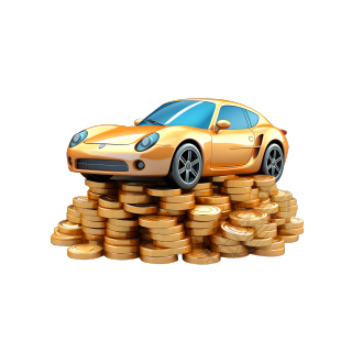 3D金币汽车商业设计素材
