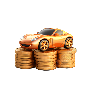 3D金币汽车图案素材