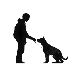 人物剪影平面插画元素