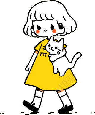 卡通小女孩插画素材