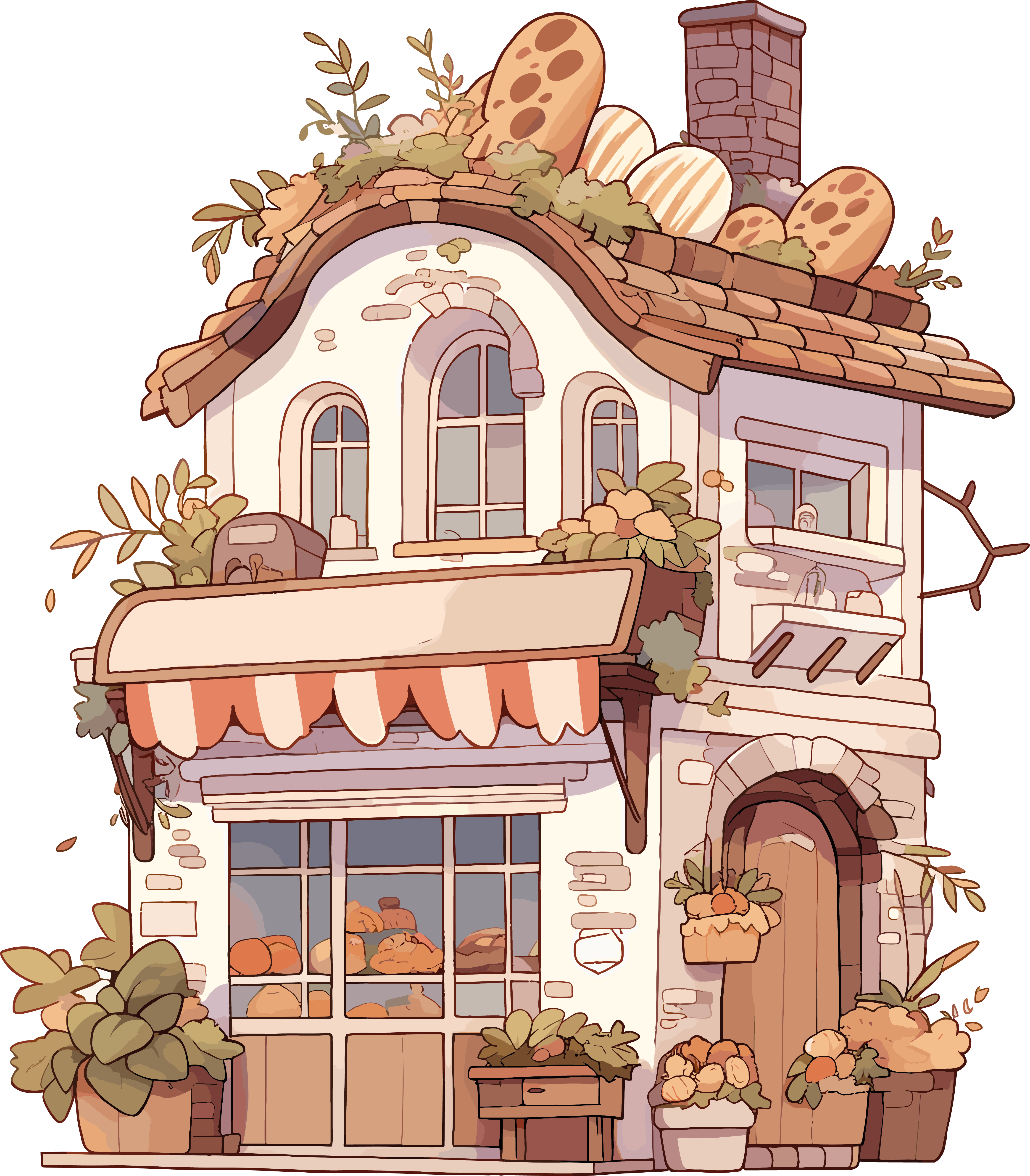 面包店透明背景插画