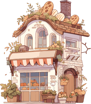 面包店透明背景插画