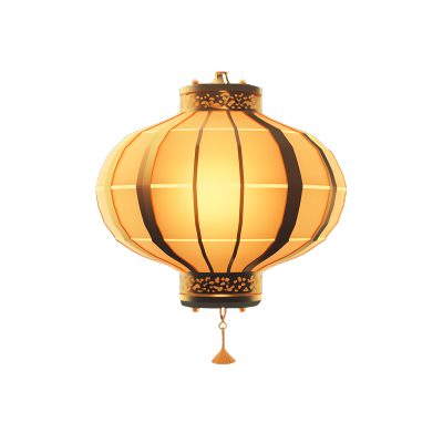 中式灯笼简约金色渐变插图