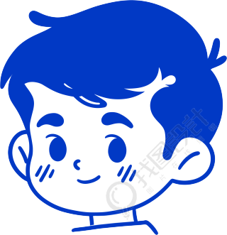 卡通男孩简洁线条元素