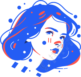 卡通女孩简洁可爱插图设计
