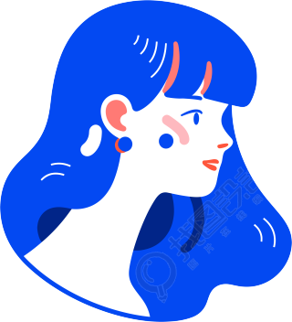卡通女孩图标插图