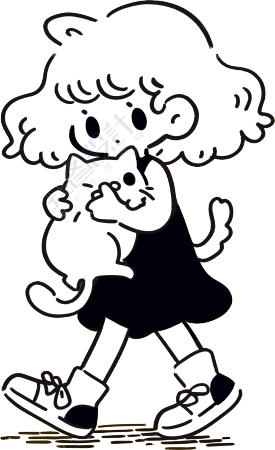 卡通小女孩PNG透明背景素材