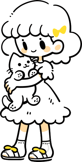 卡通小女孩可商用插画设计