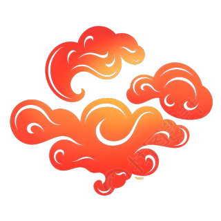红色祥云元素PNG素材