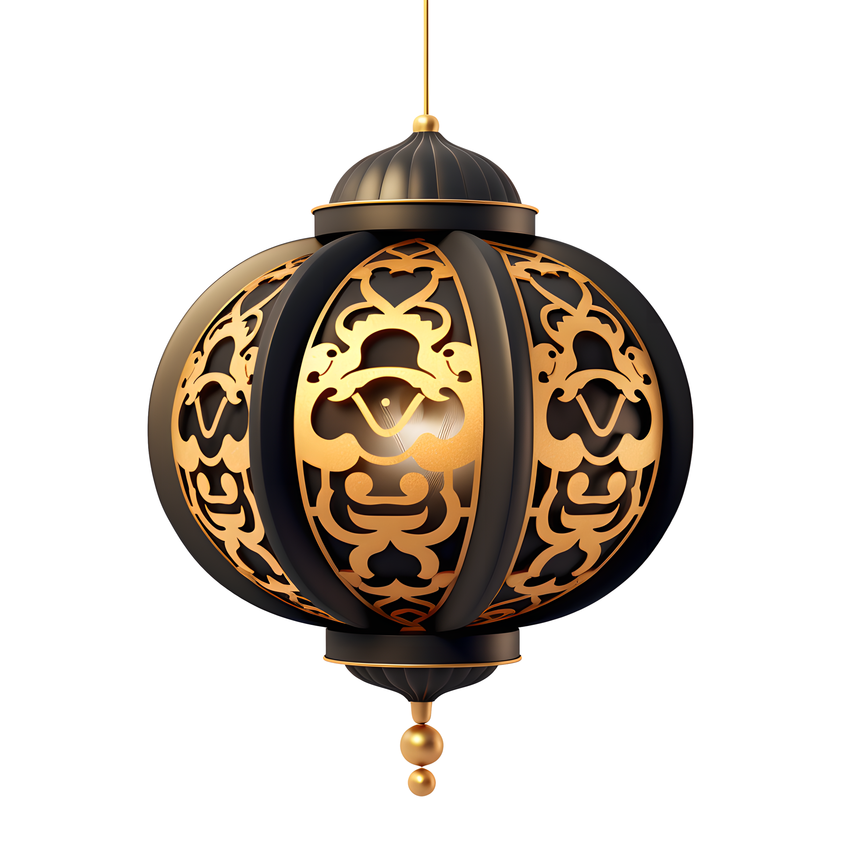 中式灯笼金渐变插画