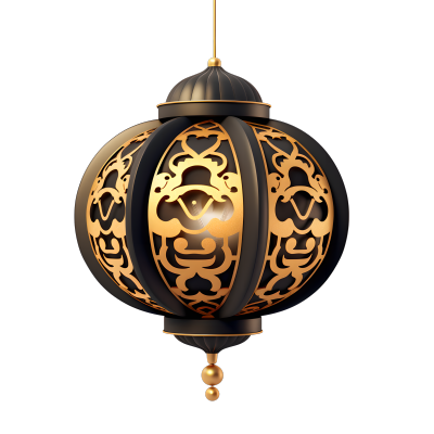 中式灯笼金渐变插画
