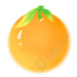 手绘橘子透明背景插画