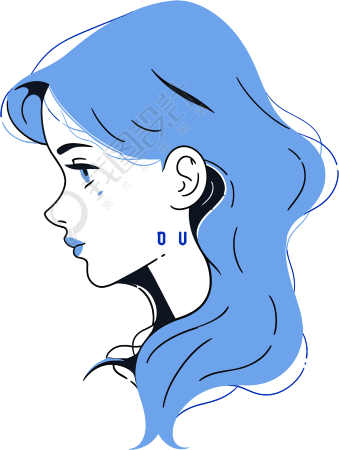 卡通女孩扁平化创意设计素材