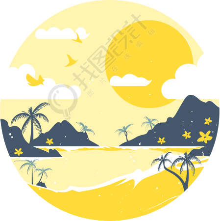 旅游风景简约设计插画