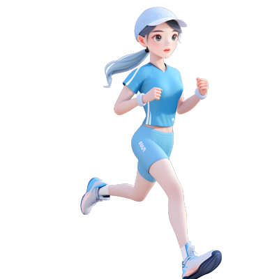 3D运动女孩卡通图形素材