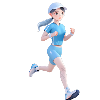 3D运动女孩卡通图形素材