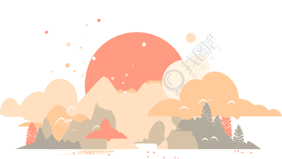 旅游风景插画设计元素