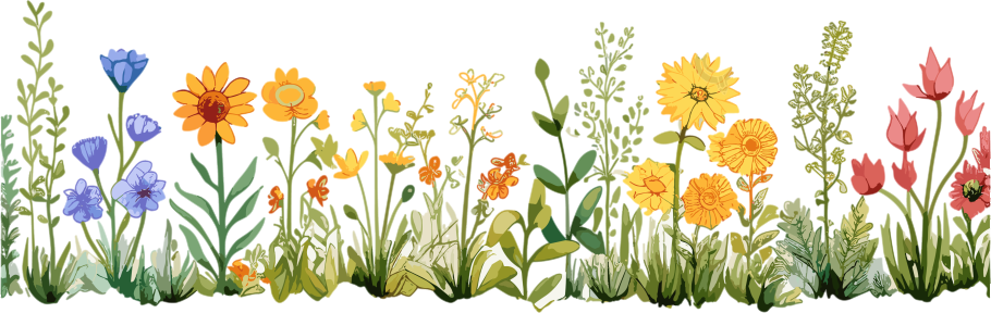 植物花边卡通插画图案素材